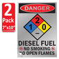 Danger Diesel Fuel No Smoking No Open Flames OSHA WARNING Safety Hazard Label Sign Decal 6 mil Laminated Engineer Grade UV Protected ANSI NFPA Fade/Weather Resistant Indoor Outdoor 123631