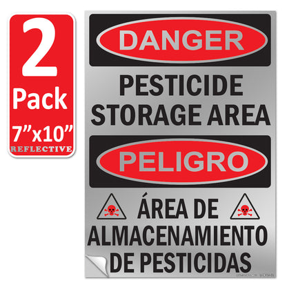 Danger - Pesticide Insecticide Storage Area OSHA WARNING Safety Hazard Label Sign Decal 6 mil Laminated Engineer Grade UV Protected ANSI NFPA Weather Resistant Indoor Outdoor 46440 126956