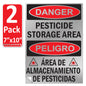 Danger - Pesticide Insecticide Storage Area OSHA WARNING Safety Hazard Label Sign Decal 6 mil Laminated Engineer Grade UV Protected ANSI NFPA Weather Resistant Indoor Outdoor 46440 126956
