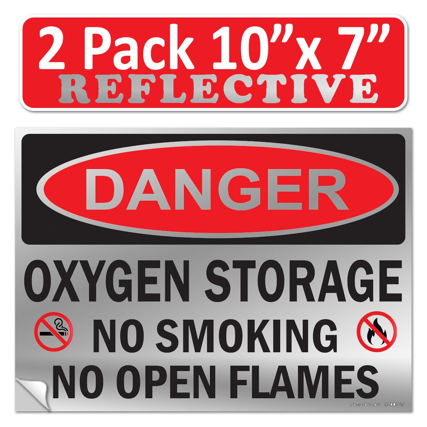 Danger Oxygen Storage No Smoking No Open Flames OSHA WARNING Safety Hazard Label Sign Decal 6 mil Laminated Engineer Grade UV Protected ANSI NFPA Weather Resistant Indoor Outdoor 103927