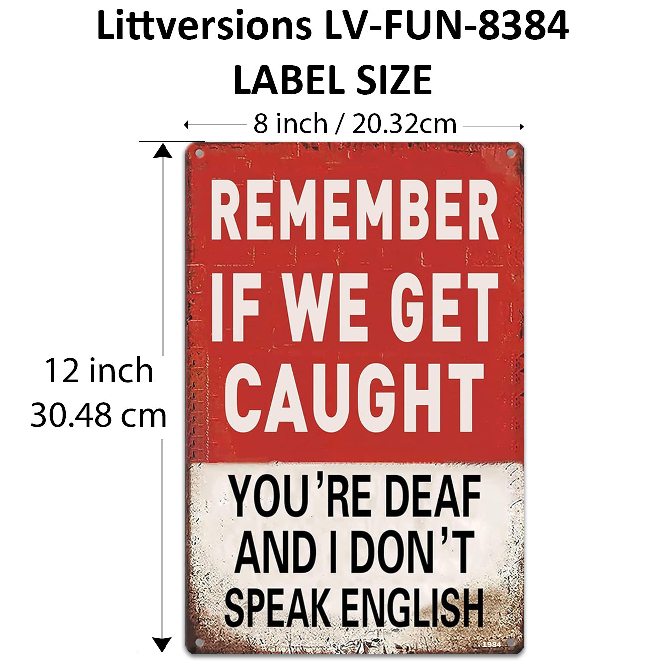 2 Pack  8"x12" Vintage Funny Humor Signs Vinyl Laminated Decals "Do Not Read" & "Remember if we get caught" Unique Gift Friends & Homeowners Bedroom ManCave WallArt Home Garage Couples