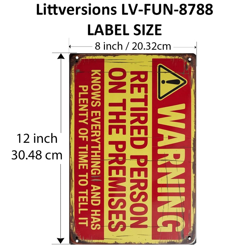 2 Pack  8"x12" Vintage Funny Retirement Sign Vinyl Laminated Decal "Retried Person" & "I'M Multitasking" Unique Retirement Gag Gift Men Women Home Garage Basement Office Workshop Rustic