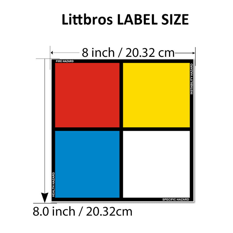 NFPA 704 Blank Hazard Diamond Placard Kit with numbers & symbols Laminated Vinyl Label Decal, Industrial Safety Chemical Sign, Customizable for Facility Compliance