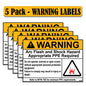Littversions 5 Pack 5" x 7" Warning Arc Flash And Shock Hazard Appropriate PPE Required Labels  101950 101952 102307 102309 52021 52015 121443 99454 Sticker Decal Vinyl
