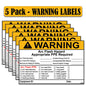 Littversions 5 Pack 4" x 6" Warning Arc Flash Boundary Arc Flash PPE Category Minimum Arc Rating Of Clothing Labels 121079 121080 12295 122976 Sticker Decal Vinyl