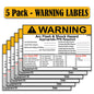 Littversions 5 Pack 5" x 7" Warning Arc Flash Boundary Arc Flash PPE Category Minimum Arc Rating Of Clothing VAC Shock Labels 121077 121078 122977 122978 Sticker Decal Vinyl