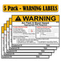Littversions 5 Pack 5" x 7" Warning Flash Shock Protection Arc Flash Boundary Arc Flash PPE Category 3 Labels 121090 121091 121092 1211101 121102 Sticker Decal Vinyl