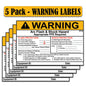 Littversions 5 Pack 4" x 6" Warning Flash Shock Protection Arc Flash Boundary Arc Flash PPE Category 4 Labels 121093 121094 122976 121107 121103 121104 Sticker Decal Vinyl