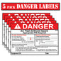 Littversions 5 Pack 5" x 7" Danger Flash Shock Protection Arc Flash Boundary Arc Flash PPE Category 4 Labels 121093 121094 122976 121107 121103 121104 Sticker Decal Vinyl