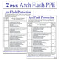 Littversions 2 Pack 7" x 10" Arc Flash Protection Sign Chart Label 102524 102523 Sticker Decal Vinyl