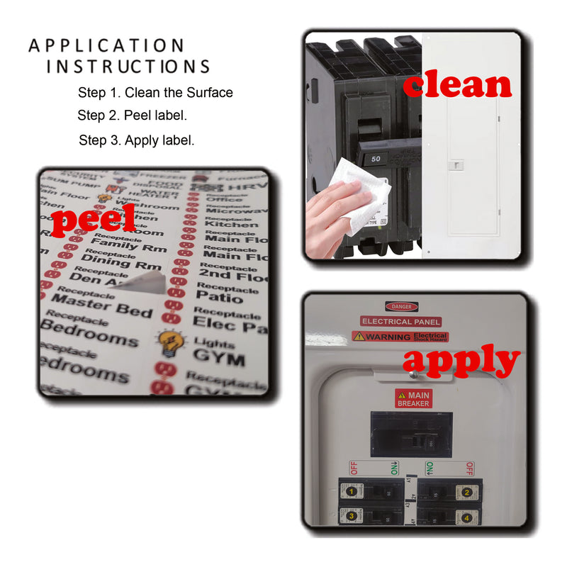 60 Circuits Bidirectional Circuit Breaker Directory Panel Label Kit with Fuse Stickers for Fuse Panel Marker Sticker Sign for Electrical Panel Strong Adhesive Durable Vinyl