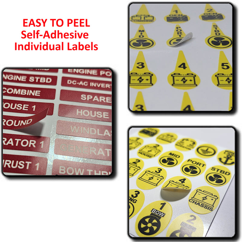 92 Pcs DC 12V 24V 48V  Replacement for Blue Sea 7902 Master Disconnect Battery switch icon Label