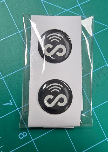 5 Pack 1" Black Round Replacement Connecteam NFC Tag with Ready to use NFC 213 Tags -Rewriteable NFC tag