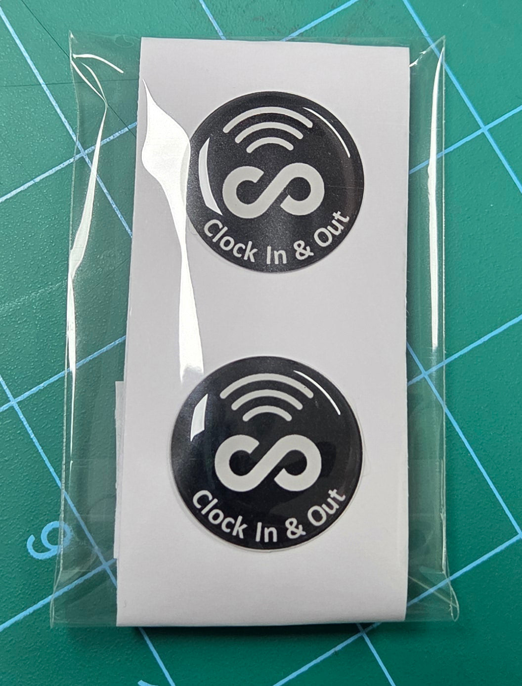5 Pack 1" Black Round Replacement Connecteam Label with Ready to use NFC 213 Tags for Clock in & Out -Rewriteable NFC tag
