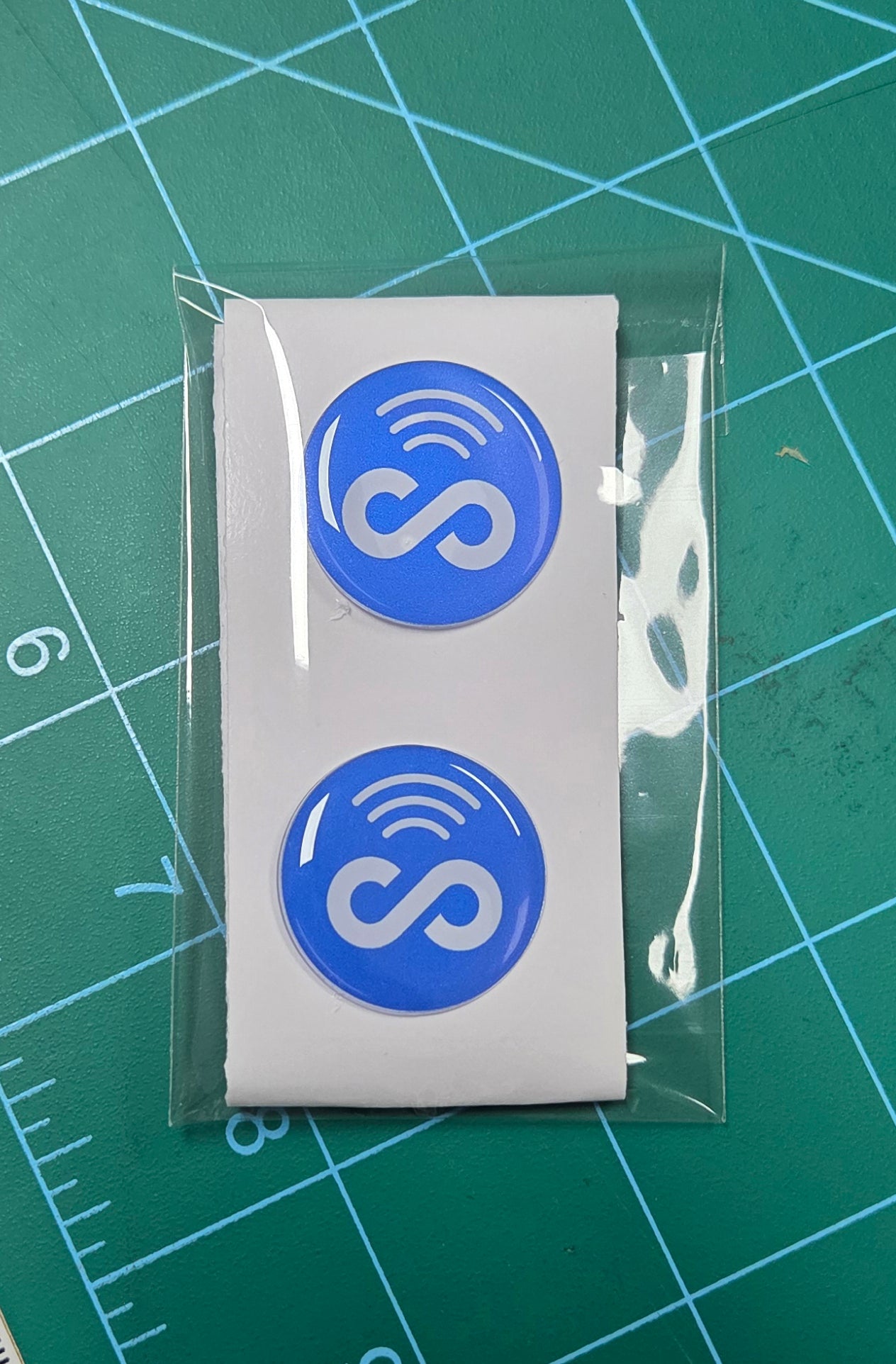 5 Pack 1" Blue Round Replacement Connecteam NFC Tag with Ready to use NFC 213 Tags -Rewriteable NFC tag