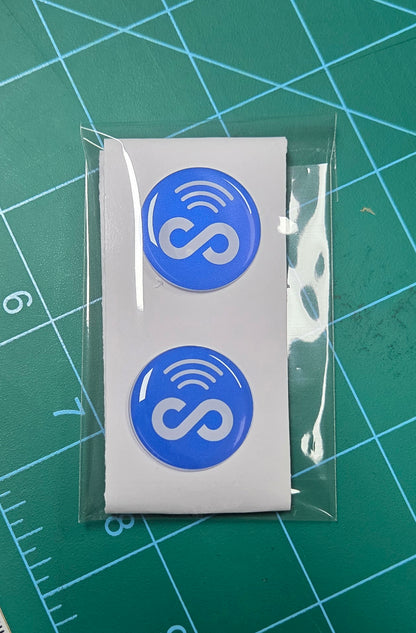 5 Pack 1" Blue Round Replacement Connecteam NFC Tag with Ready to use NFC 213 Tags -Rewriteable NFC tag