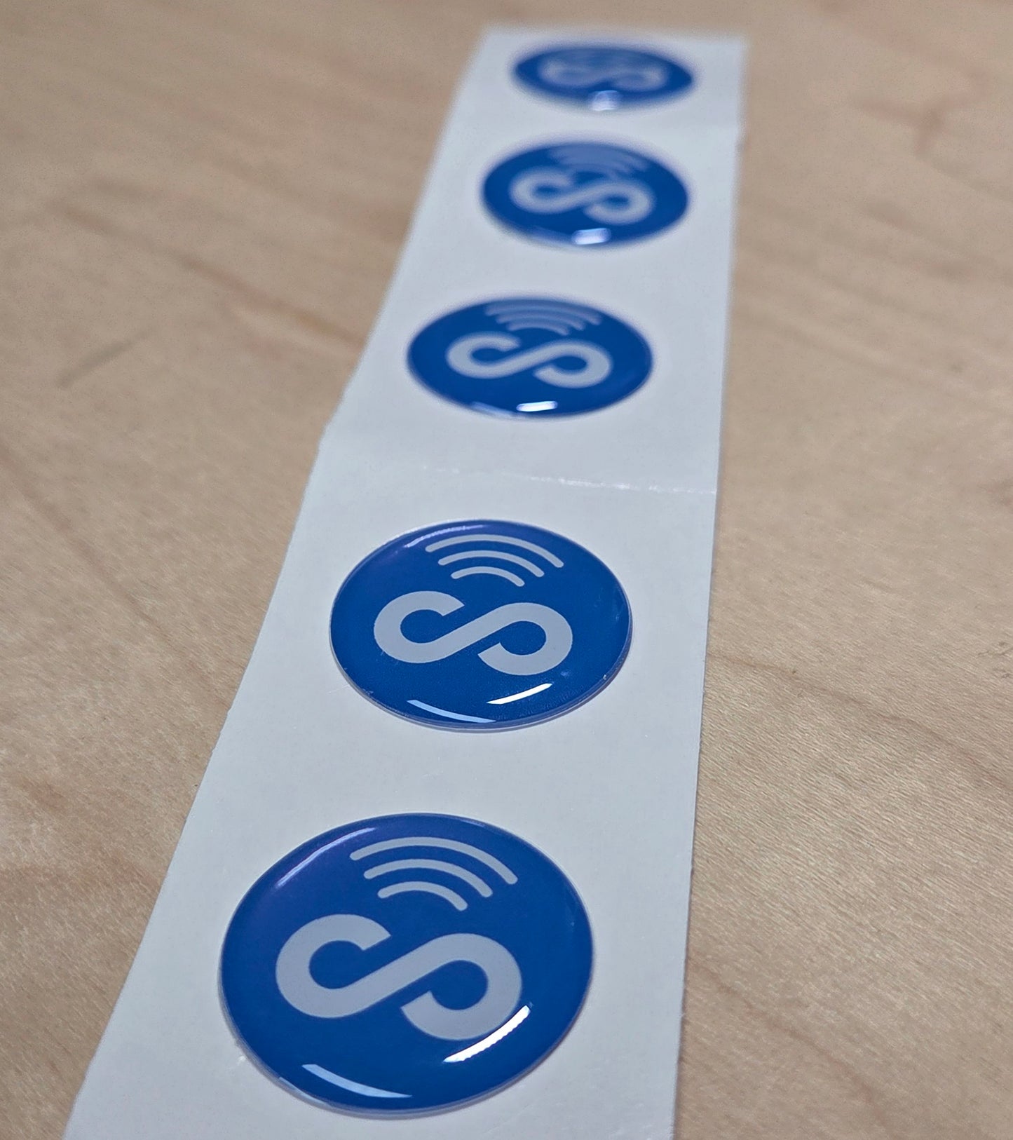 5 Pack 1" Blue Round Replacement Connecteam NFC Tag with Ready to use NFC 213 Tags -Rewriteable NFC tag