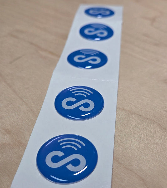 5 Pack 1" Blue Round Replacement Connecteam NFC Tag with Ready to use NFC 213 Tags -Rewriteable NFC tag