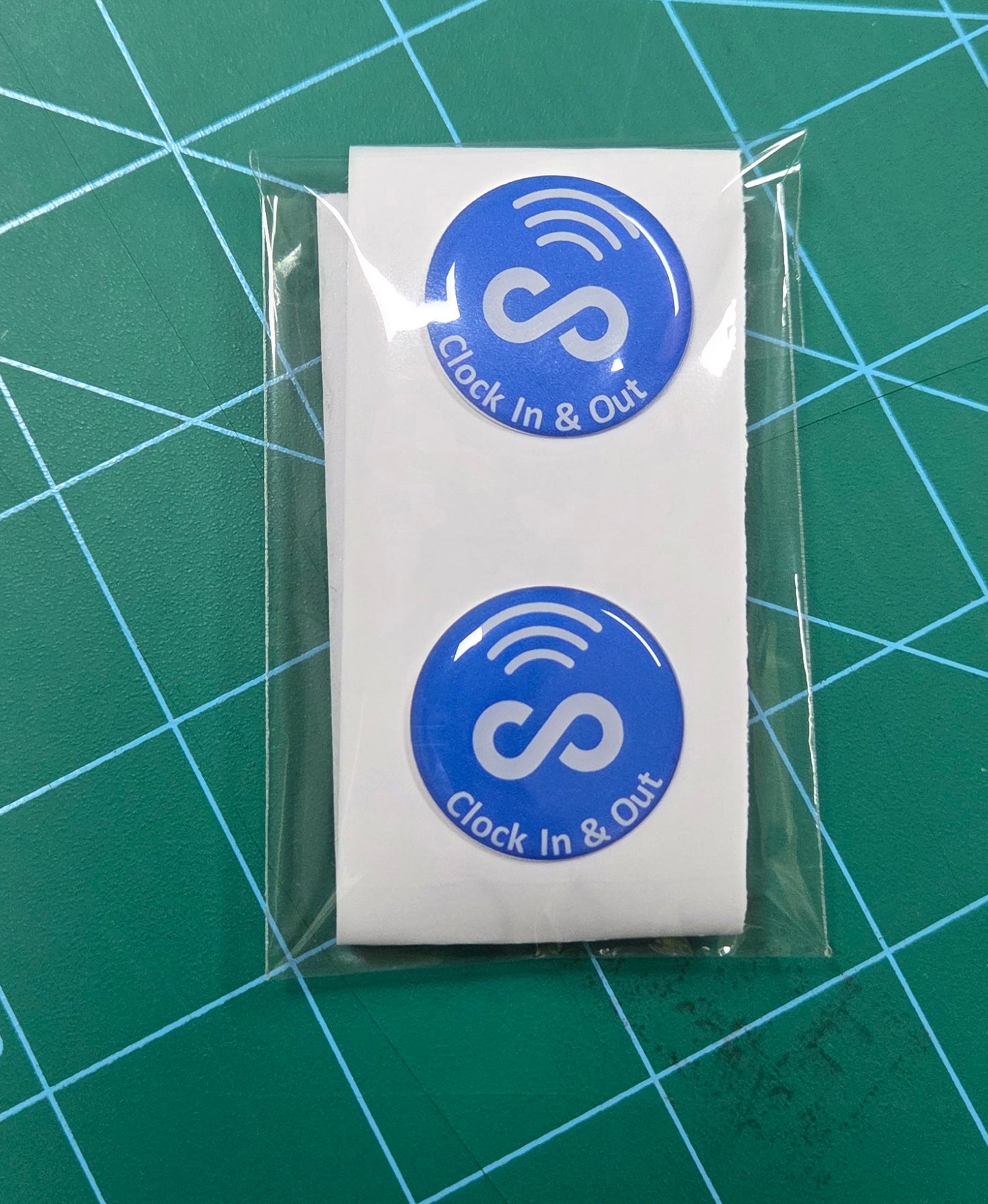 5 Pack 1" Blue Round Replacement Connecteam Label with Ready to use NFC 213 Tags for Clock in & Out -Rewriteable NFC tag