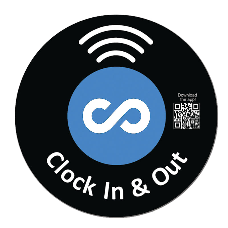 Circle Replacement Connecteam Label Black/White 4/8/12" with Ready to use NFC 215 Tags for Clock in & Out -Rewriteable NFC tag (Copy)