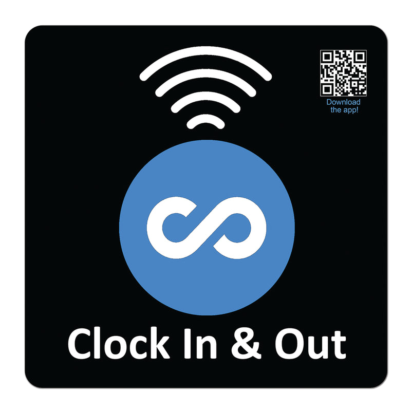 Square Replacement Connecteam Label Black/White 4/8/12" with Ready to use NFC 215 Tags for Clock in & Out -Rewriteable NFC tag (Copy)