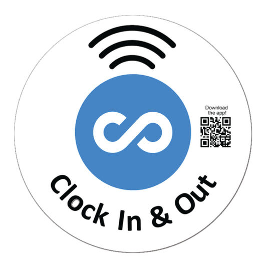 White Circle Replacement Connecteam Label with Ready to use NFC 215 Tags for Clock in & Out -Rewriteable NFC tag