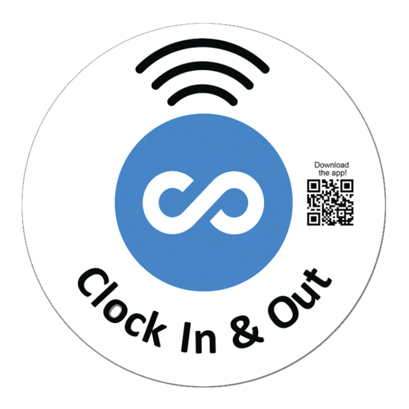Circle Replacement Connecteam Label Black/White 4/8/12" with Ready to use NFC 215 Tags for Clock in & Out -Rewriteable NFC tag (Copy)