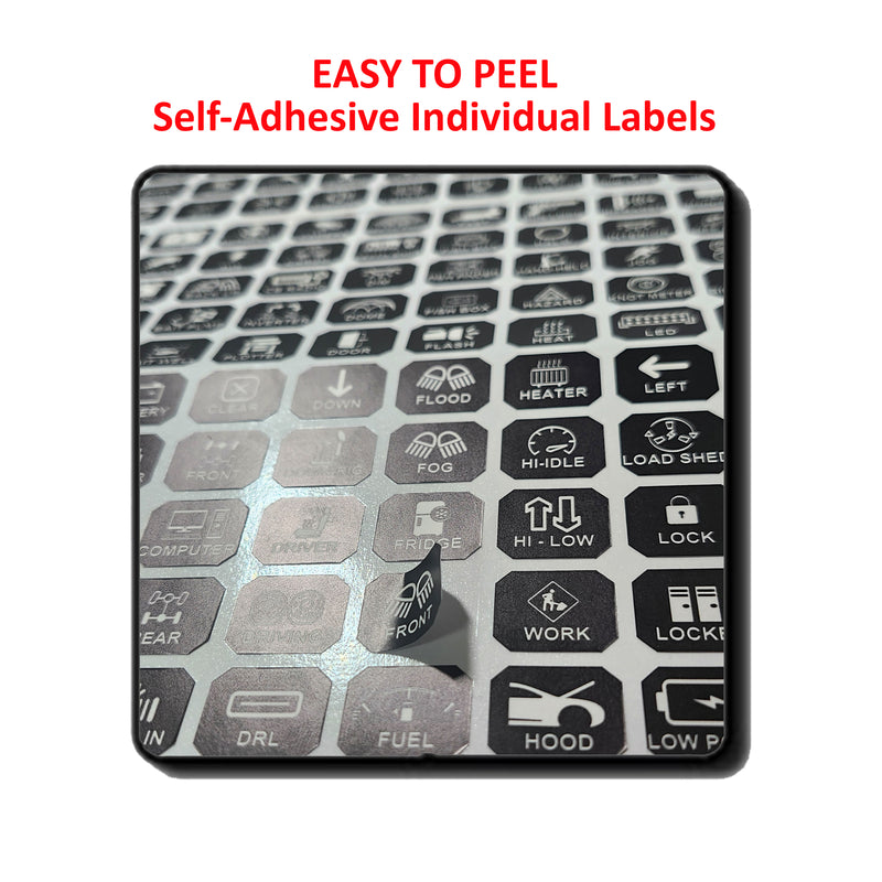 200 Pcs Horizontal AC DC 6/8/12 Gang Switch Control Panel Stickers Labels Vinyl Marine Boat Car Truck RV ATV Camper BA80 GA80 BB80 GB80 BC60 GC60 AR800 AR-820 RC800 RA80 X2