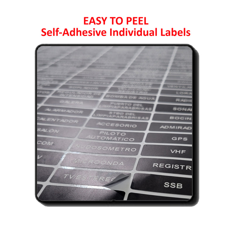 160 Pcs Spanish Large Format Marine Extended AC DC Circuit Battery Panels Directory Switch Labels Car Auto Truck RV Camper Replacement for Blue Sea 8030 8031 8039 8067