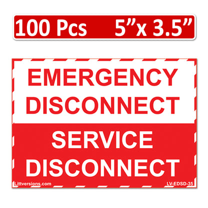 5"x 3.5" Emergency Disconnect  Service Label Decal Sign Sticker Vinyl Electrical NEC compliant