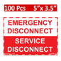5"x 3.5" Emergency Disconnect  Service Label Decal Sign Sticker Vinyl Electrical NEC compliant