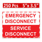 5"x 3.5" Emergency Disconnect  Service Label Decal Sign Sticker Vinyl Electrical NEC compliant