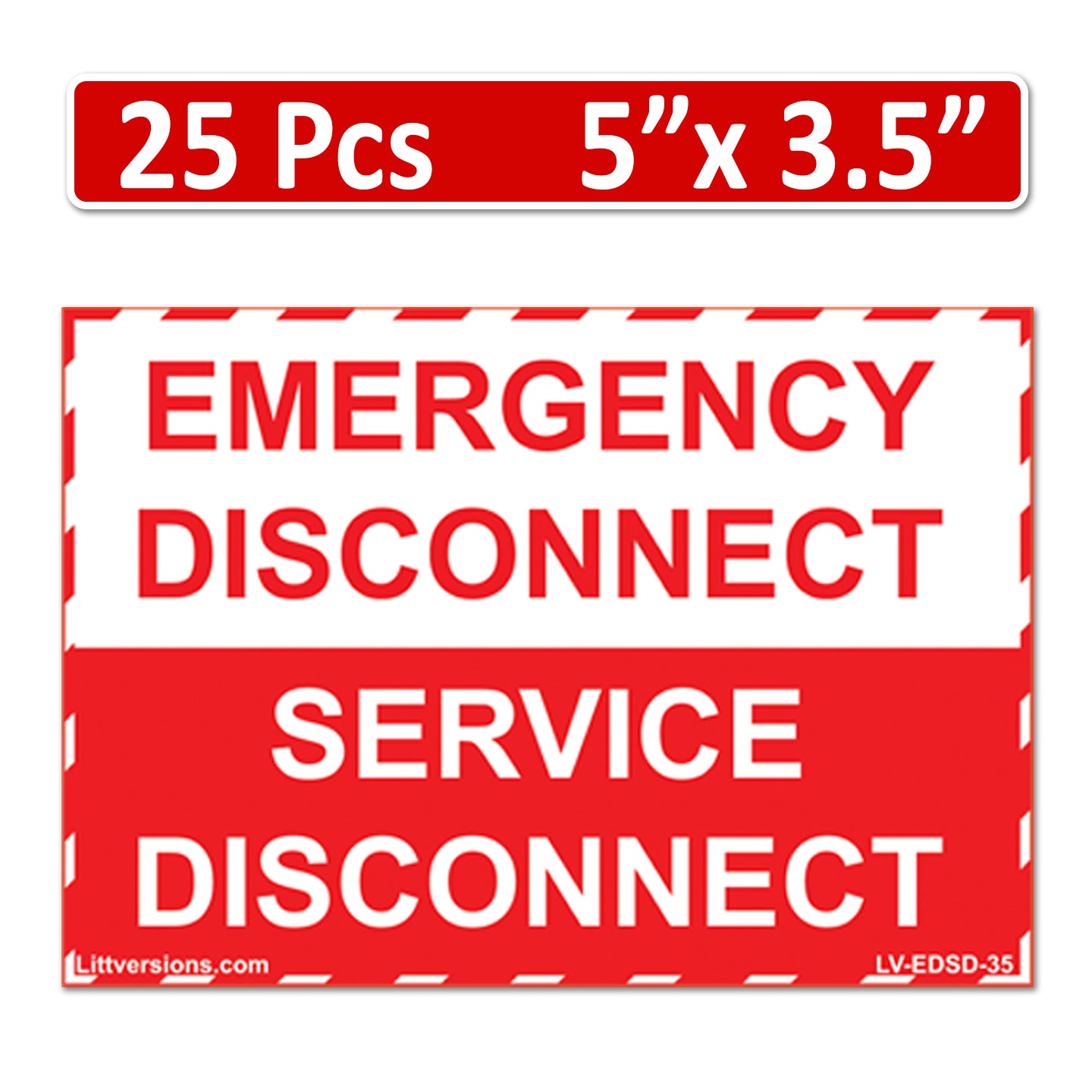 5"x 3.5" Emergency Disconnect  Service Label Decal Sign Sticker Vinyl Electrical NEC compliant