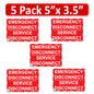 5"x 3.5" NEC compliant RED Emergency Disconnect Service Outdoor Laminated Labels Decal Sign Notice Danger Sticker Panel Heavy Duty Vinyl Waterproof Ultra Durable Electrical
