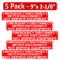 5 Pack 2-1/8"x 9" RED Emergency Meter Disconnect NOT Service Equipment Label Sign Vinyl 44-945 NEC compliant
