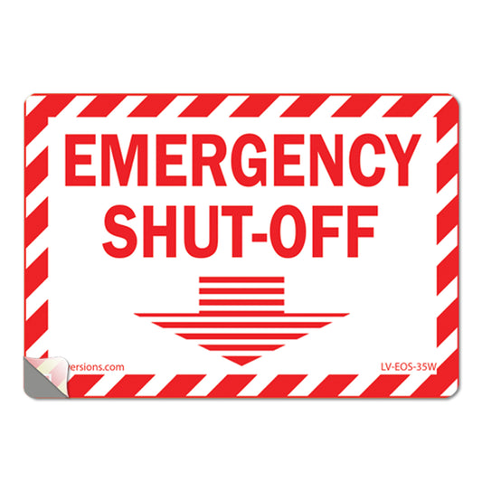 5" x 3.5" EMERGENCY SHUT-OFF Arrow Fuel Switch Label Sign Electrical Panel Vinyl Waterproof EPA2AP