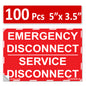5"x 3.5" NEC compliant RED Emergency Disconnect Service Outdoor Laminated Labels Decal Sign Notice Danger Sticker Panel Heavy Duty Vinyl Waterproof Ultra Durable Electrical