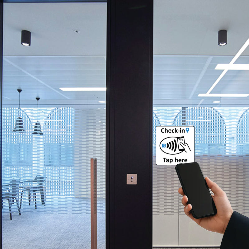 Check-in Automation Label with Rewriteable NTAG215 Tags Asset Tracking Security Patrol Cleaning Crew Equipment Log hospilaity Patient Guest Event Management Clock in/Out