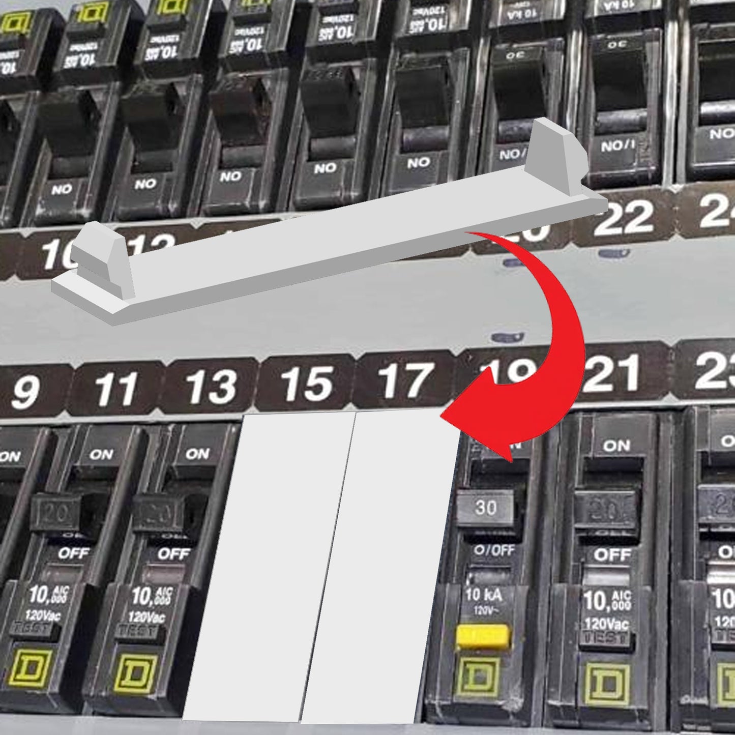 50 Pack 1/2 inch GE TFH THQP Challenger Type A Square D Universal Knockout Filler Plate 1/2" x 2.5" Blank Flush Cover for Twist Thin Circuit Breaker Electrical Panel Box Load Center