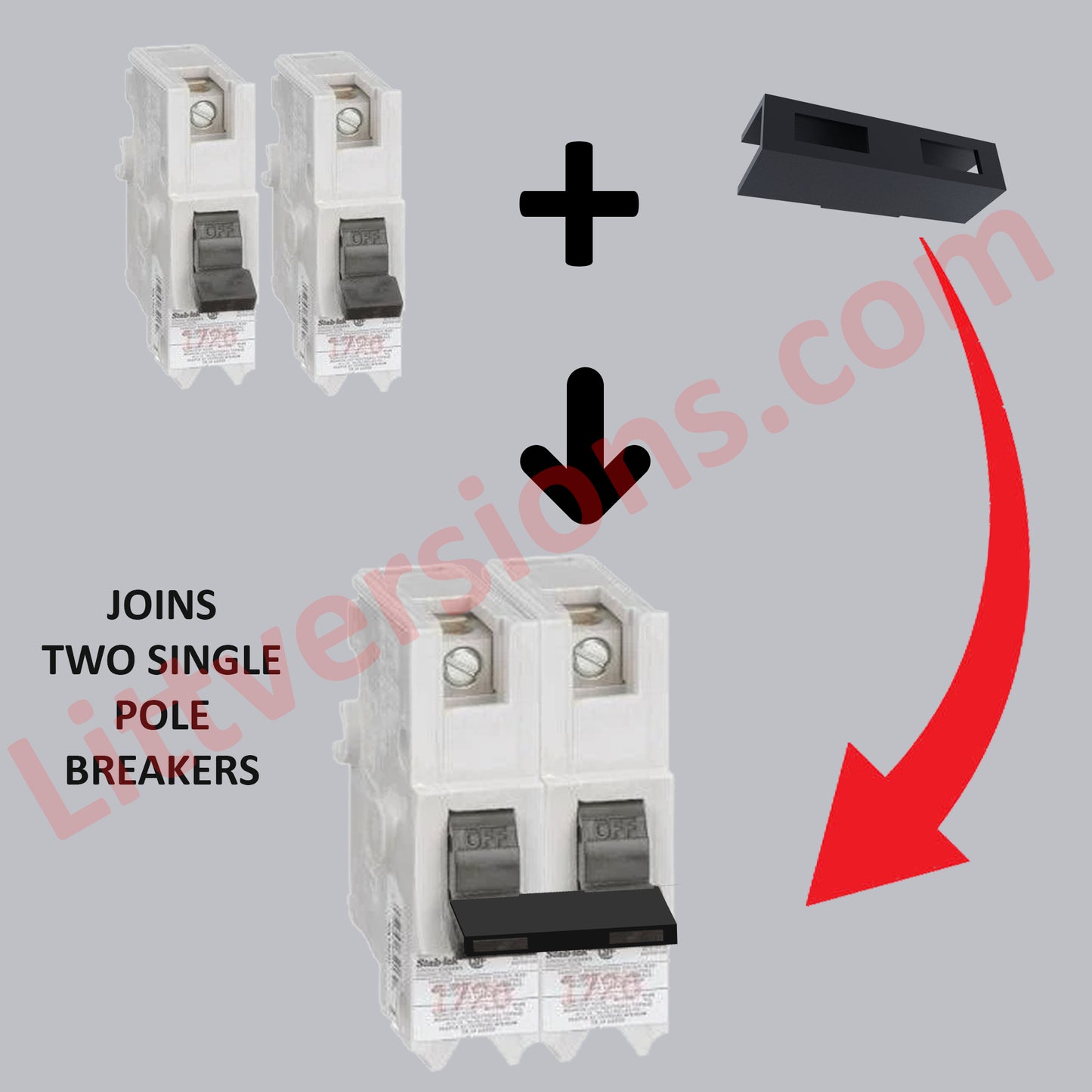 5-Pack HTNA Handle Ties for joining two single Federal Pioneer FPE Stab-Lok Breakers  (NA/NB Type)