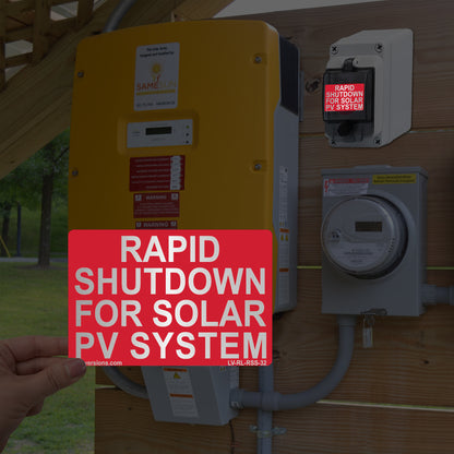 10 Pack 3"x2" Reflective Solar NEC Complaint Rapid Shutdown Solar PV System Laminated Labels Sign Sticker Notice 596-01003 596-00890 Red 149848