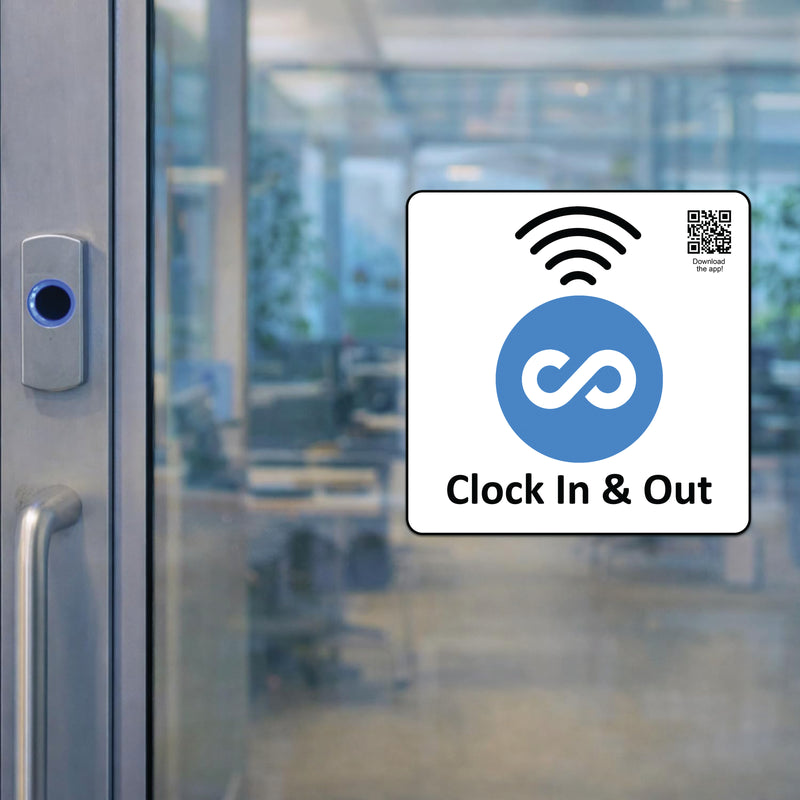 Square Replacement Connecteam Label Black/White 4/8/12" with Ready to use NFC 215 Tags for Clock in & Out -Rewriteable NFC tag (Copy)