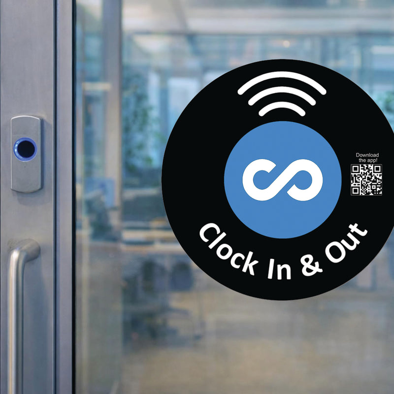 Circle Replacement Connecteam Label Black/White 4/8/12" with Ready to use NFC 215 Tags for Clock in & Out -Rewriteable NFC tag (Copy)