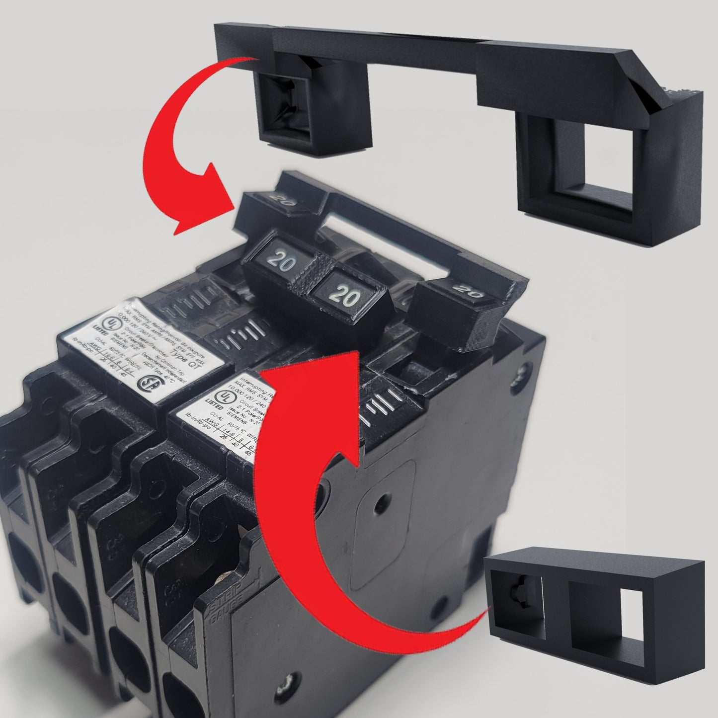 20 Pack Handle Tie for Joining 10 Outside and 10 Inside Quad Siemens Breakers Common Trip QTH2