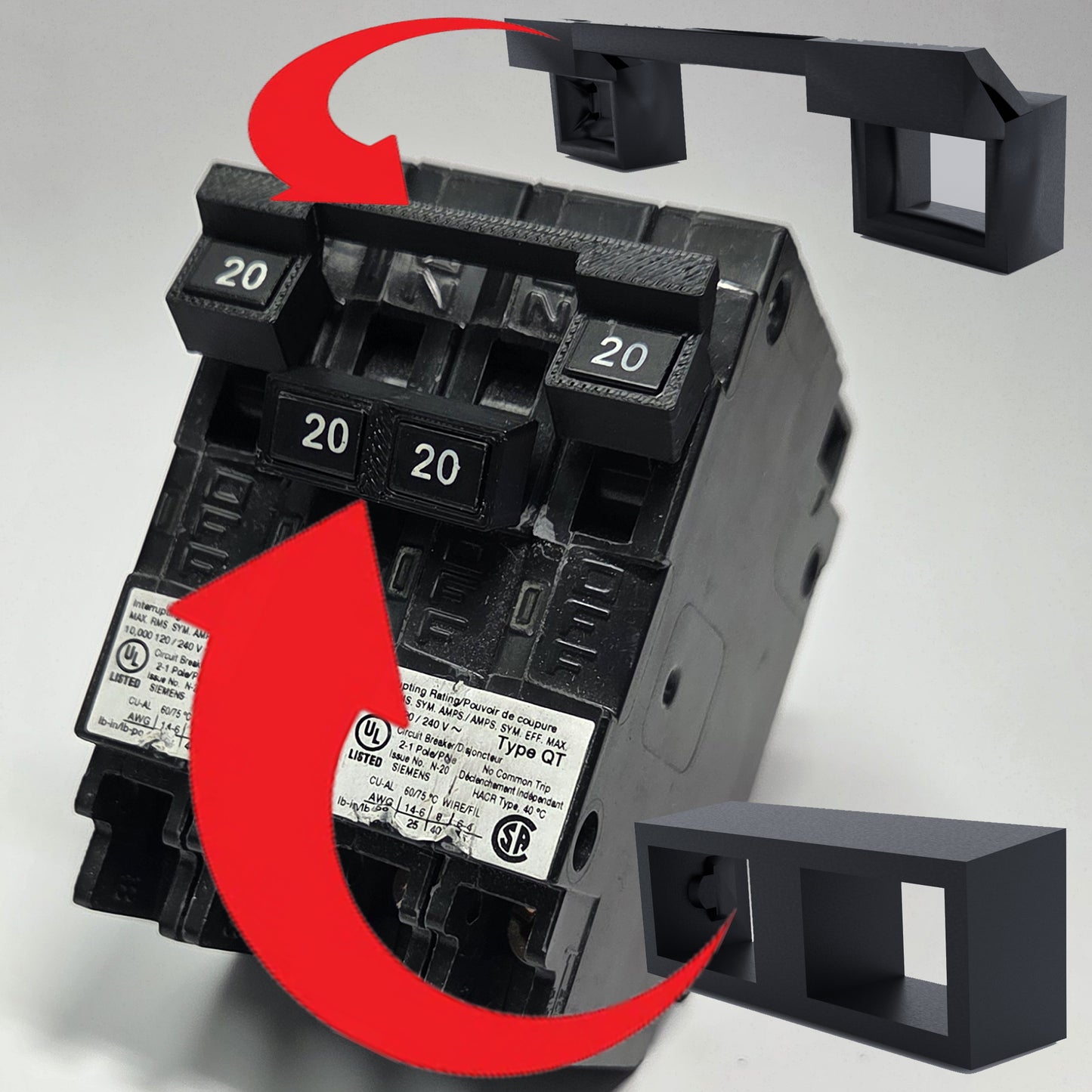 10 Pack Inside Only Handle Ties for Joining Two Tandem Siemens Breakers Common Trip QTH2