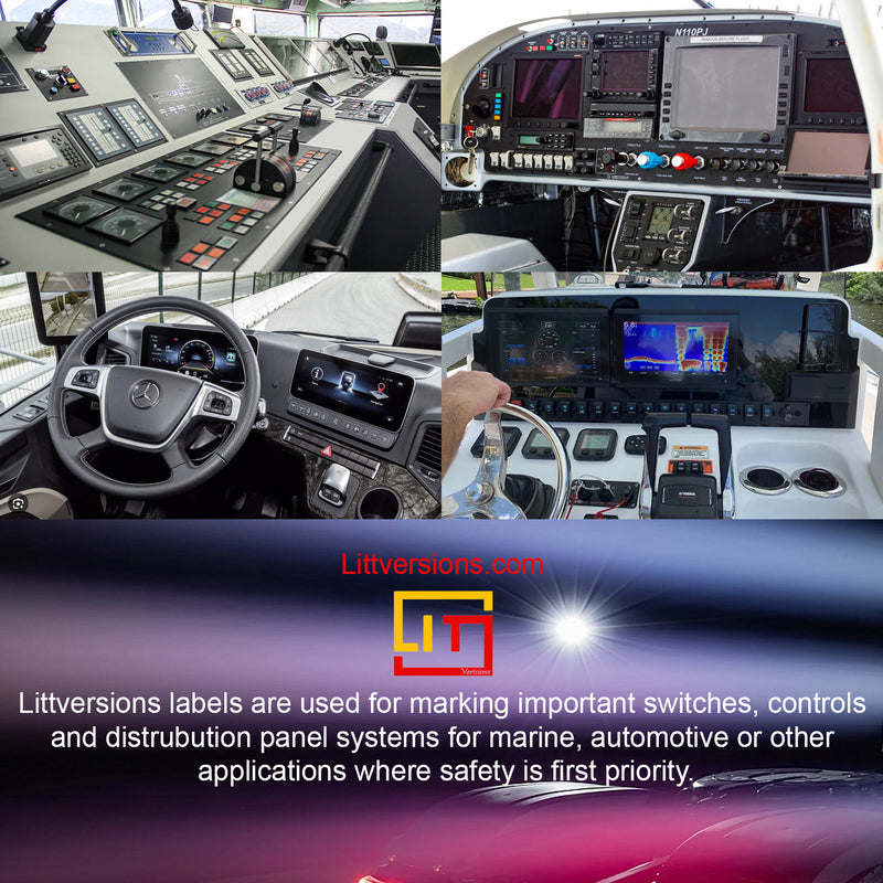 200 Pcs Horizontal AC DC 6/8/12 Gang Switch Control Panel Stickers Labels Vinyl Marine Boat Car Truck RV ATV Camper BA80 GA80 BB80 GB80 BC60 GC60 AR800 AR-820 RC800 RA80 X2