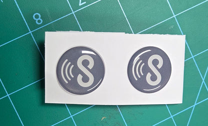 5 Pack 1" Gray Round Replacement Connecteam NFC Tag with Ready to use NFC 213 Tags -Rewriteable NFC tag