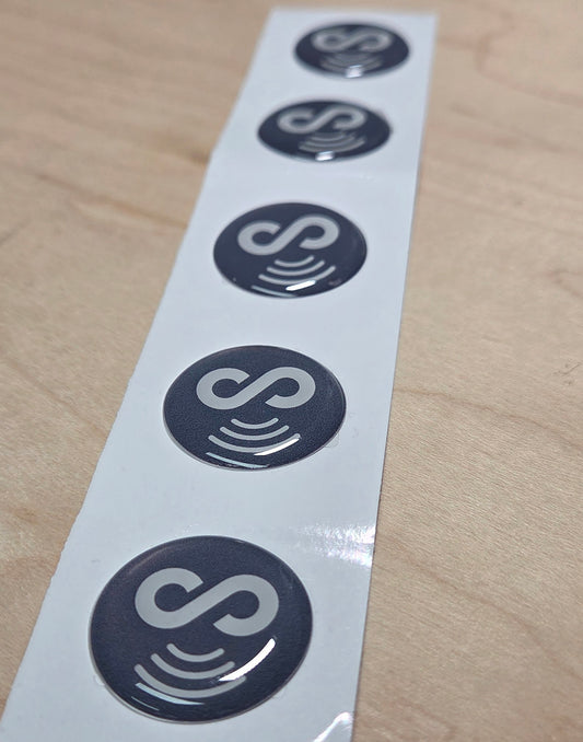 5 Pack 1" Gray Round Replacement Connecteam NFC Tag with Ready to use NFC 213 Tags -Rewriteable NFC tag