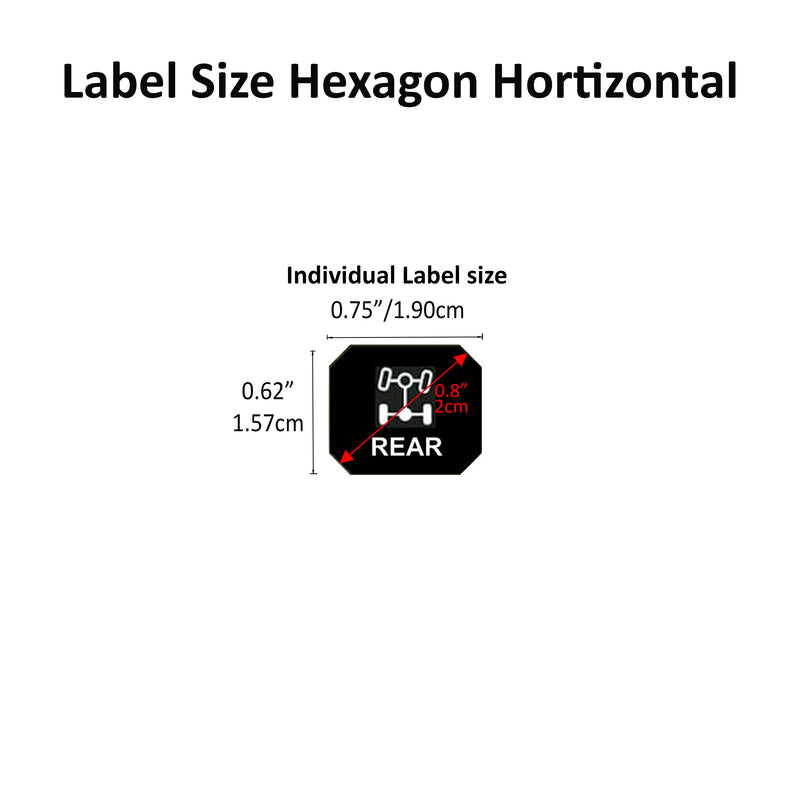 100-Pack Marine Communication Brands Switch Labels Hexagon Horizontal Laminated Backlit Stickers for Yachts, Cruise Ships, & Sailboats – Self-Adhesive Waterproof Decals
