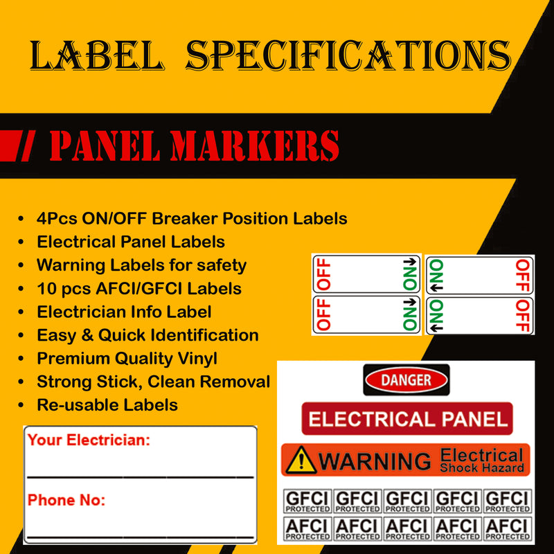 60 Circuits Bidirectional Circuit Breaker Directory Panel Label Kit with Fuse Stickers for Fuse Panel Marker Sticker Sign for Electrical Panel Strong Adhesive Durable Vinyl